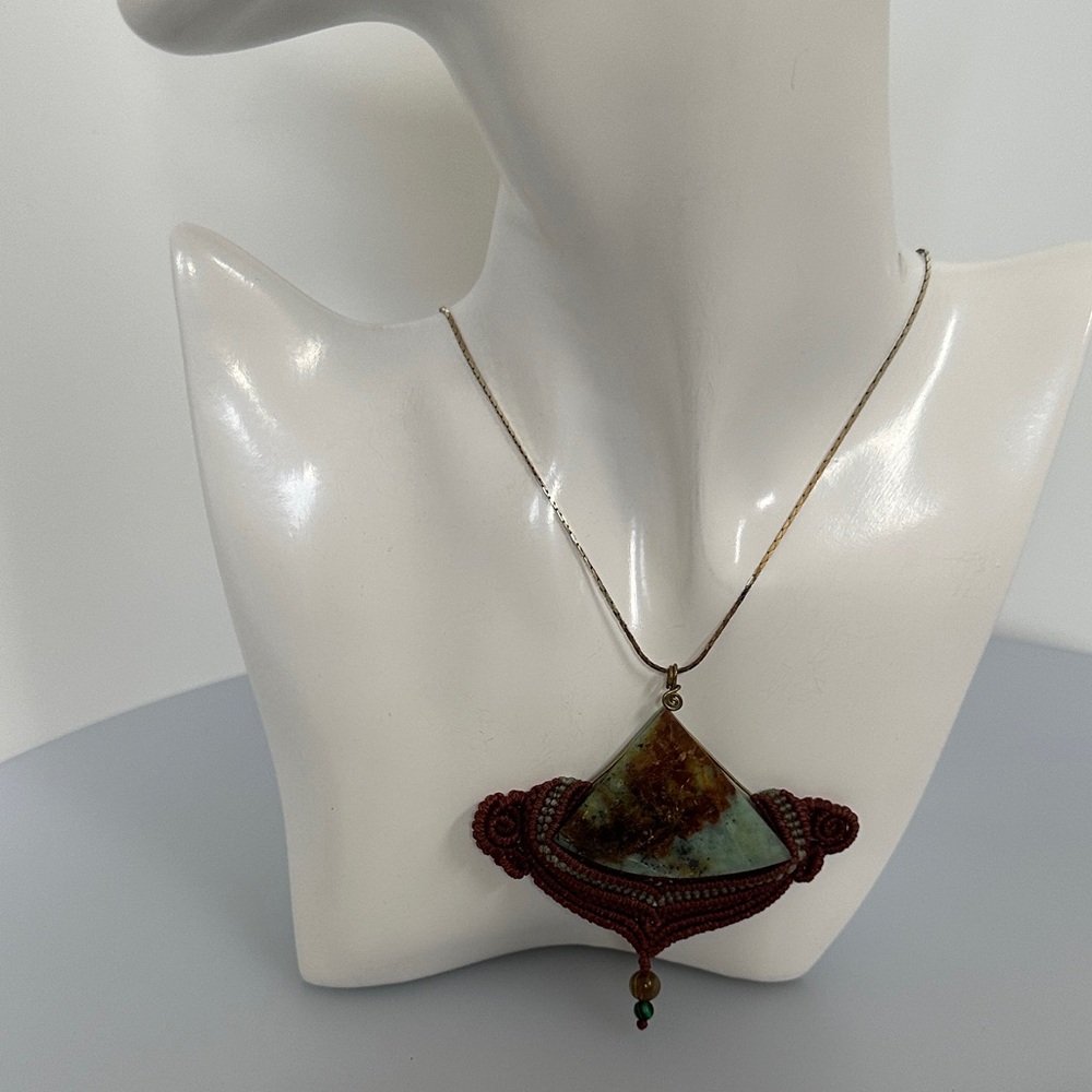 Elegant 925 sterling silver real Gem Pendant Necklace made in ITALY